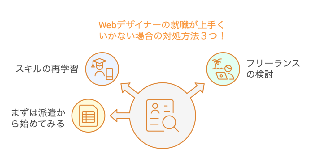 Webデザイナーの就職が上手くいかない場合の対処方法３つ！
