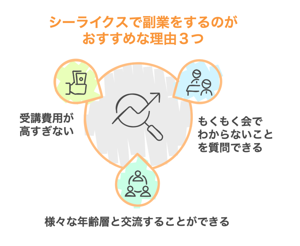 シーライクスで副業をするのがおすすめな理由３つ！