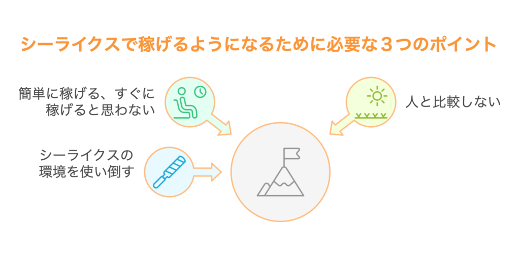 シーライクスで稼げるようになるために必要な３つのポイント