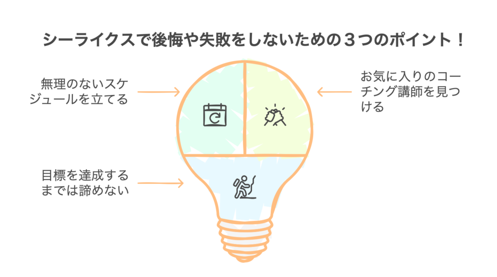 シーライクスで後悔や失敗をしないための３つのポイント！
